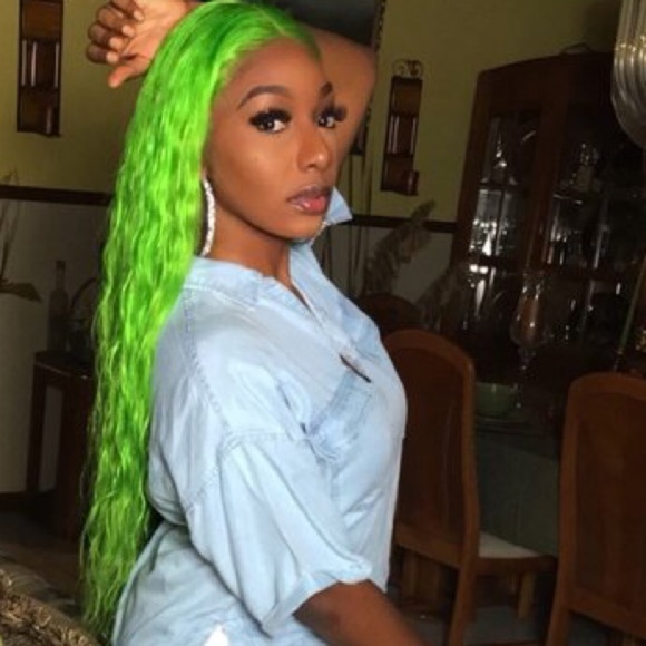 lime green lace frontal